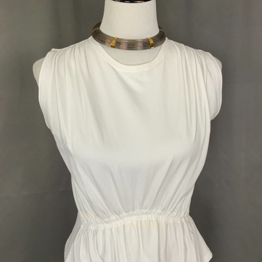 ATM Anthony Thomas Melillo White Cotton Gathered Tee Top Sz M - Picture 3 of 16
